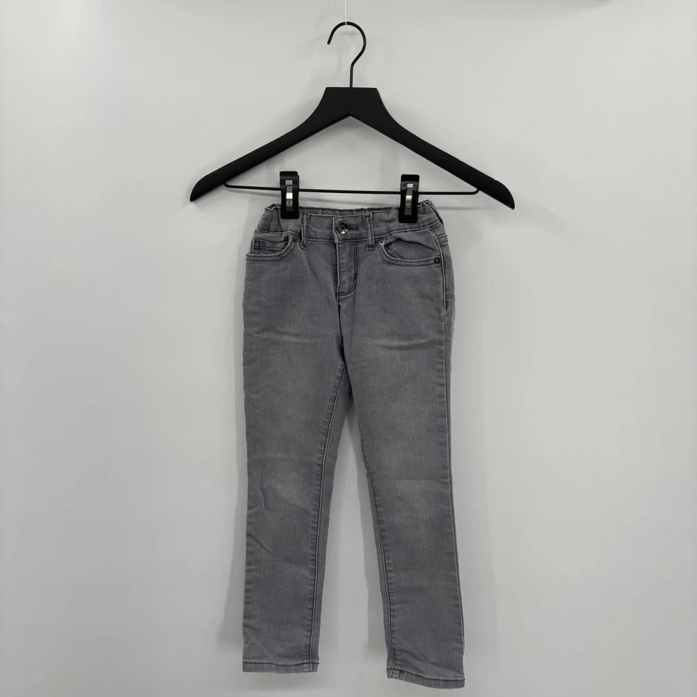 Childrens Place Kids Super Skinny Fit Jeans 6X 7 Gray Adjustable Waist Boho Cute